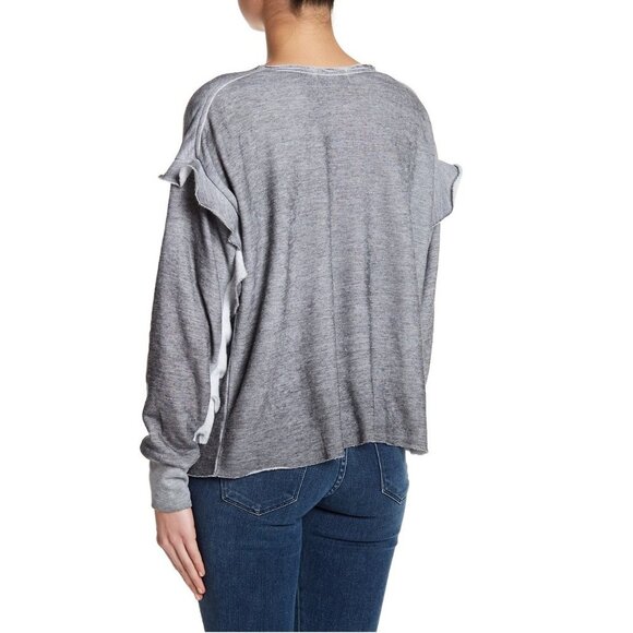 Wildfox Adri Heather Burnout Ruffle Sleeve Sweater - Picture 2 of 2